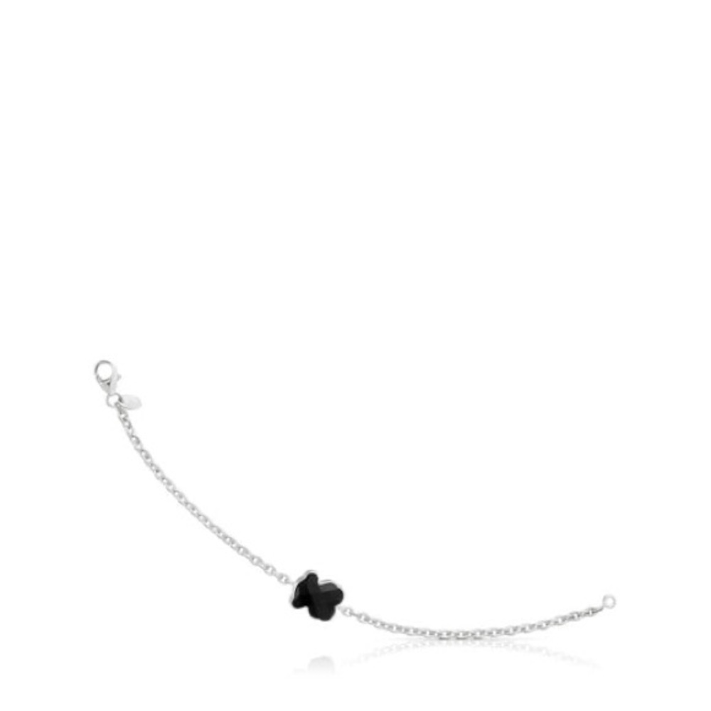 Silver TOUS Color Bracelet with faceted onyx